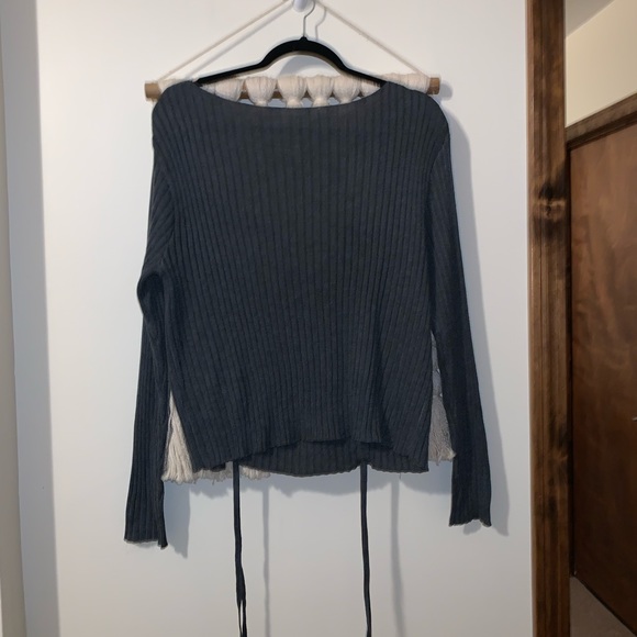 SHEIN | gray ruched sweater top - Picture 4 of 4